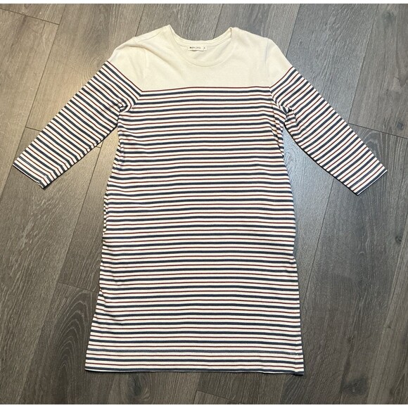 Marine Layer Women's Size Medium Nautical Striped 3/4 Sleeve April Tunic Dress - Picture 3 of 6